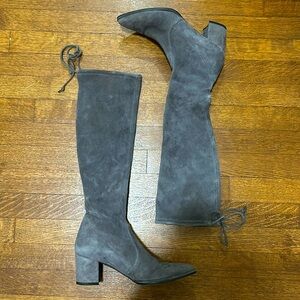 Stuart Weitzman gray suede Cleveland knee high boots